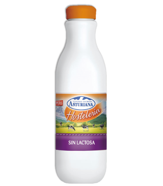 botella de leche sin Lactosa marca Asturiana